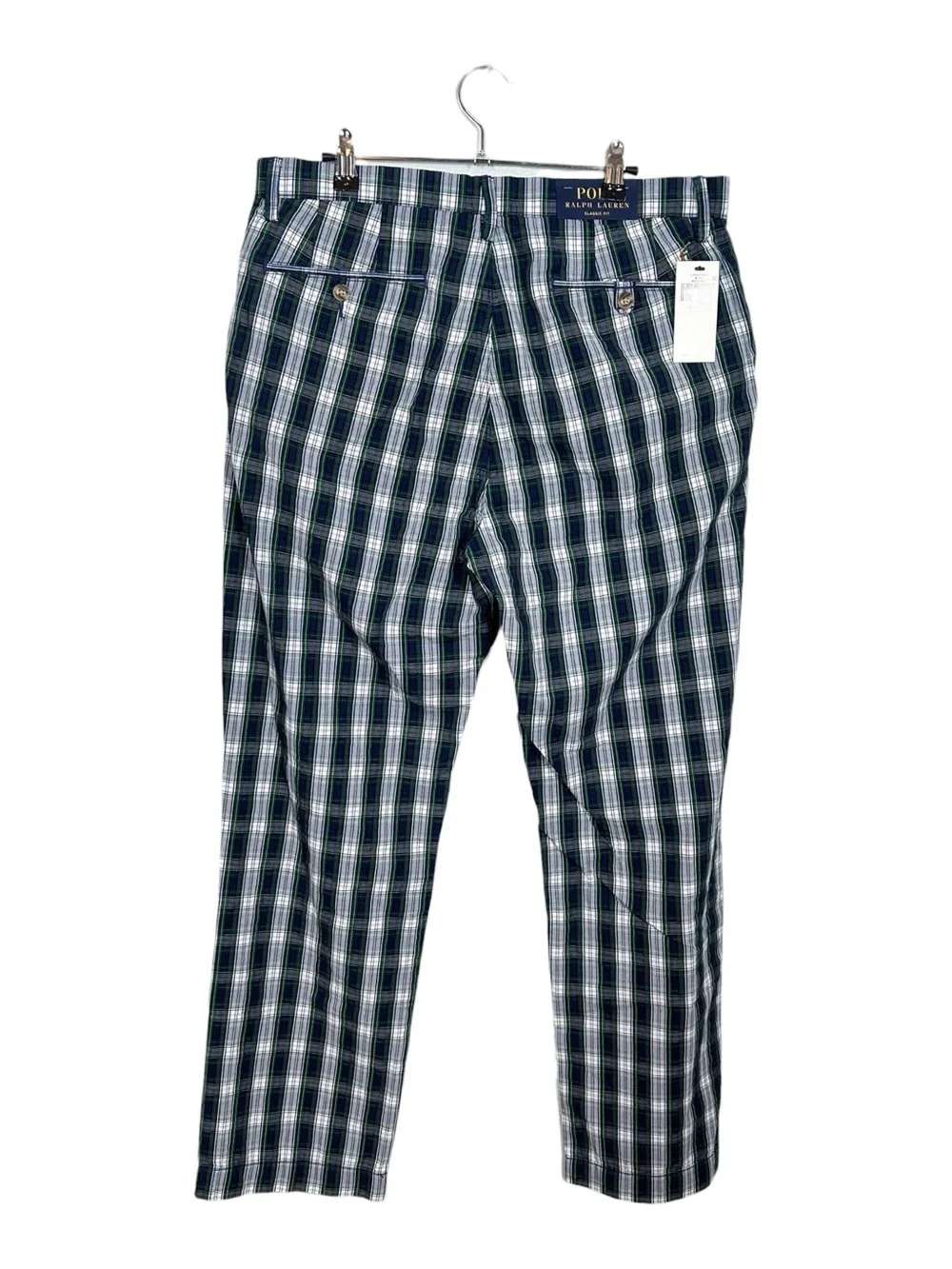 NWT Polo Ralph Lauren Tartan Plaid Classic Fit Seersucker Flat Front Pants